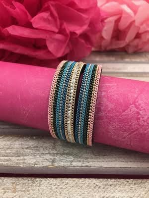 Multi-Colored Chain Magnetic Wrap Bracelet