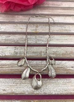 Silver Dangling Pear Shaped Pendant Necklace