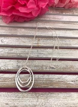Silver Adjustable Necklace with a Round Pendant