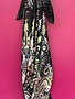 Black Floral Print Large Square Scarf