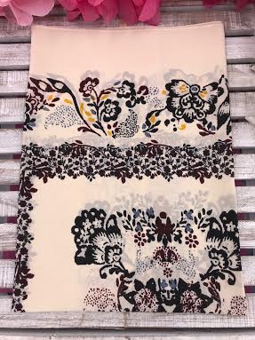 Fashionable Beige Floral Print Square Scarf
