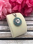 Round Silver Snap Pendant with Turquoise Stones