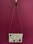 Solid and Patched Flower Flap Over Clutch with Chain Strap in Beige
