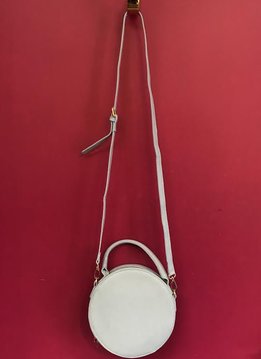 Solid Round Shape with Single Handle and Shoulder Strap Bag in Light Blue