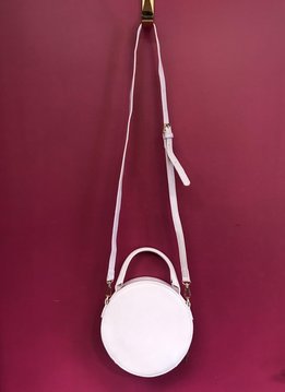 Solid Round Shape with Single Handle and Shoulder Strap Bag in Pink