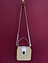 Small Straw Flap Over Messenger Bag in Beige