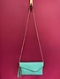Solid Flap Over Envelope Clutch with Strap in Green
