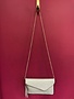 Solid Flap Over Envelope Clutch with Strap in Grey