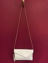 Solid Flap Over Envelope Clutch with Strap in White