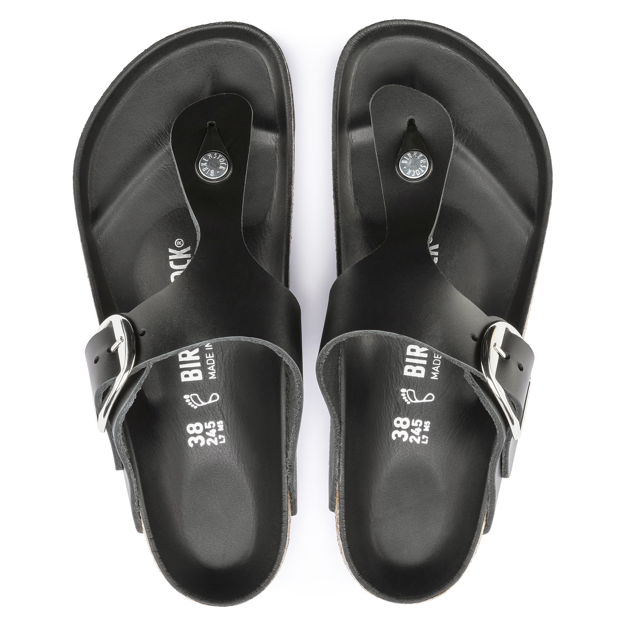 Birkenstock Birkenstock Gizeh Big Buckle Oiled Leather (Femmes - Régulier) - Black