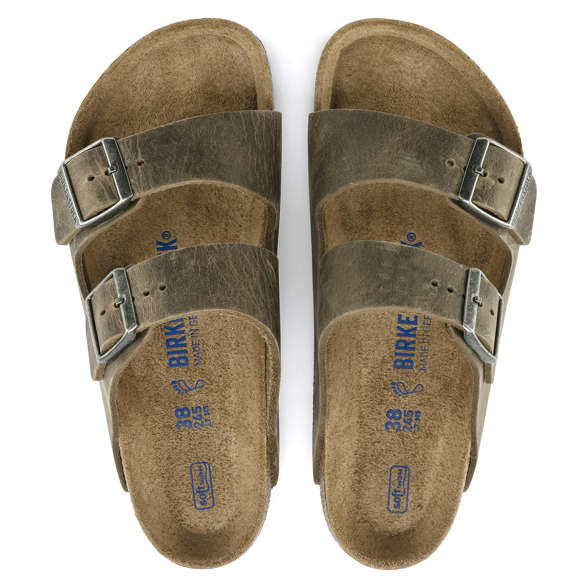 Birkenstock Birkenstock Arizona Soft Footbed -  Oiled Leather (Men - Regular) - Faded Khaki