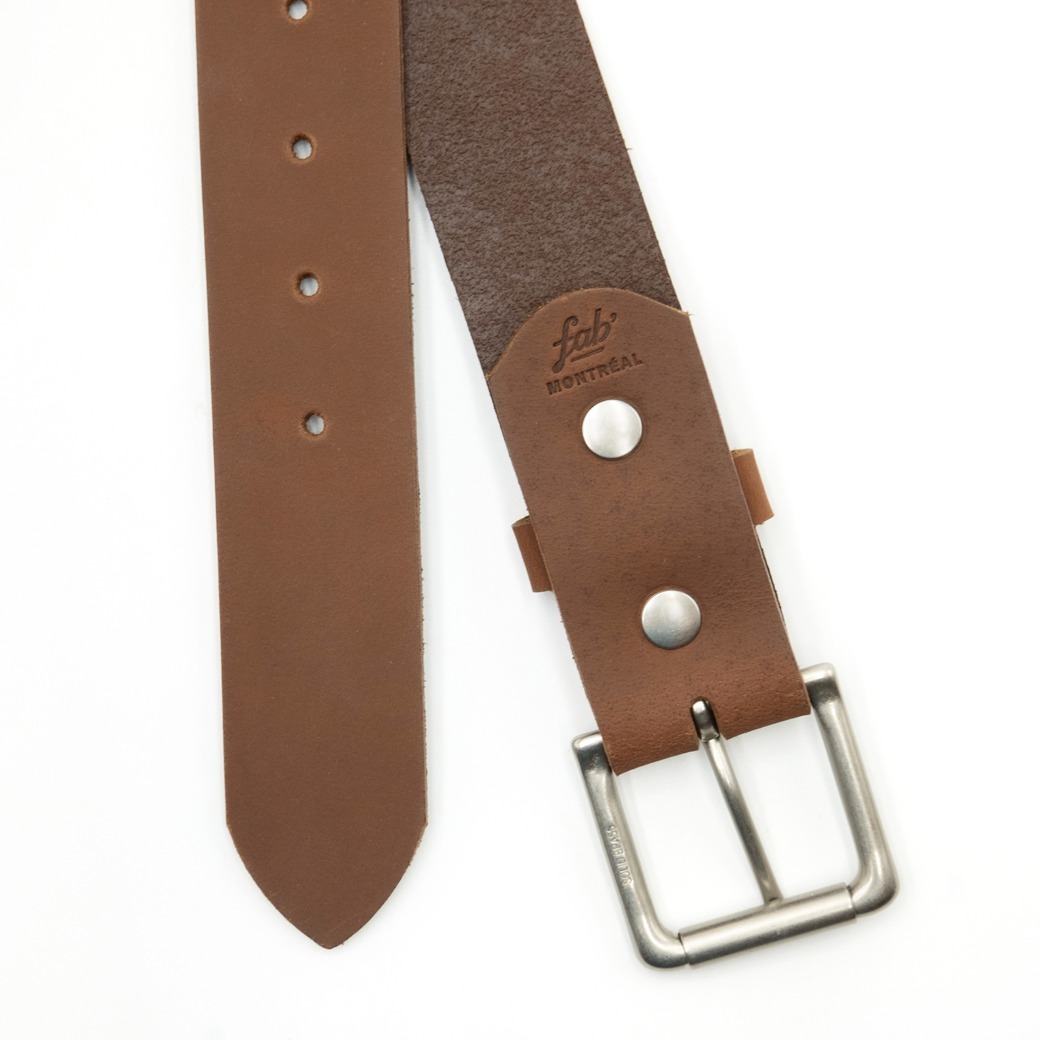 Fab Fab - Ceinture en cuir brun mat