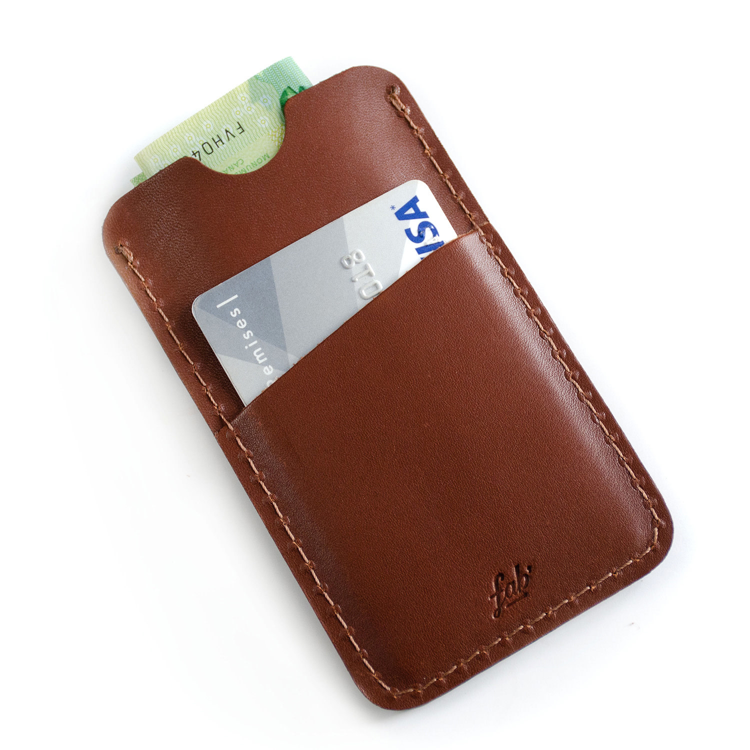 Fab Fab - Leather card holder - Brown