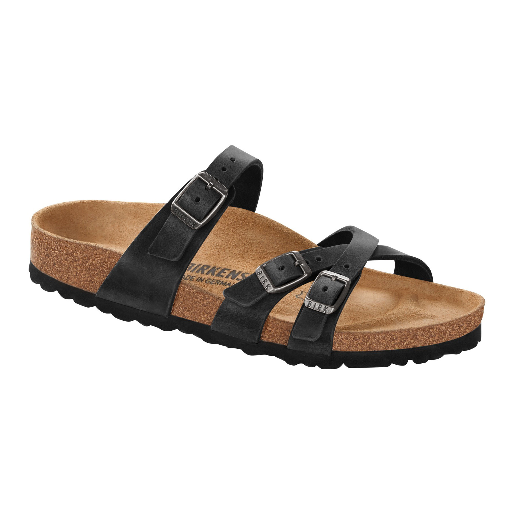 Birkenstock Franca Oiled Leather Femmes troit Black