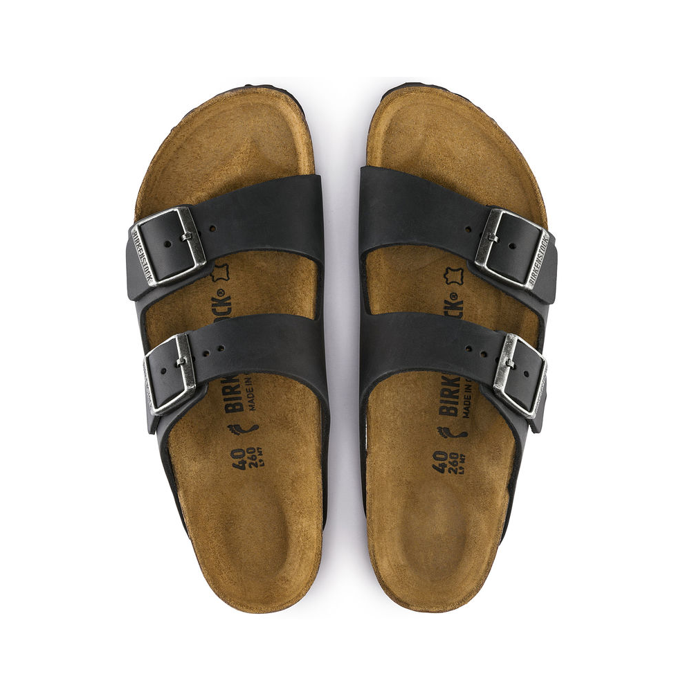 Birkenstock Birkenstock Arizona en Cuir Huilé (Femmes - Étroit) - Black