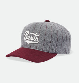 Brixton Brixton Burt MP Cap - Light Heather Grey/Burgundy