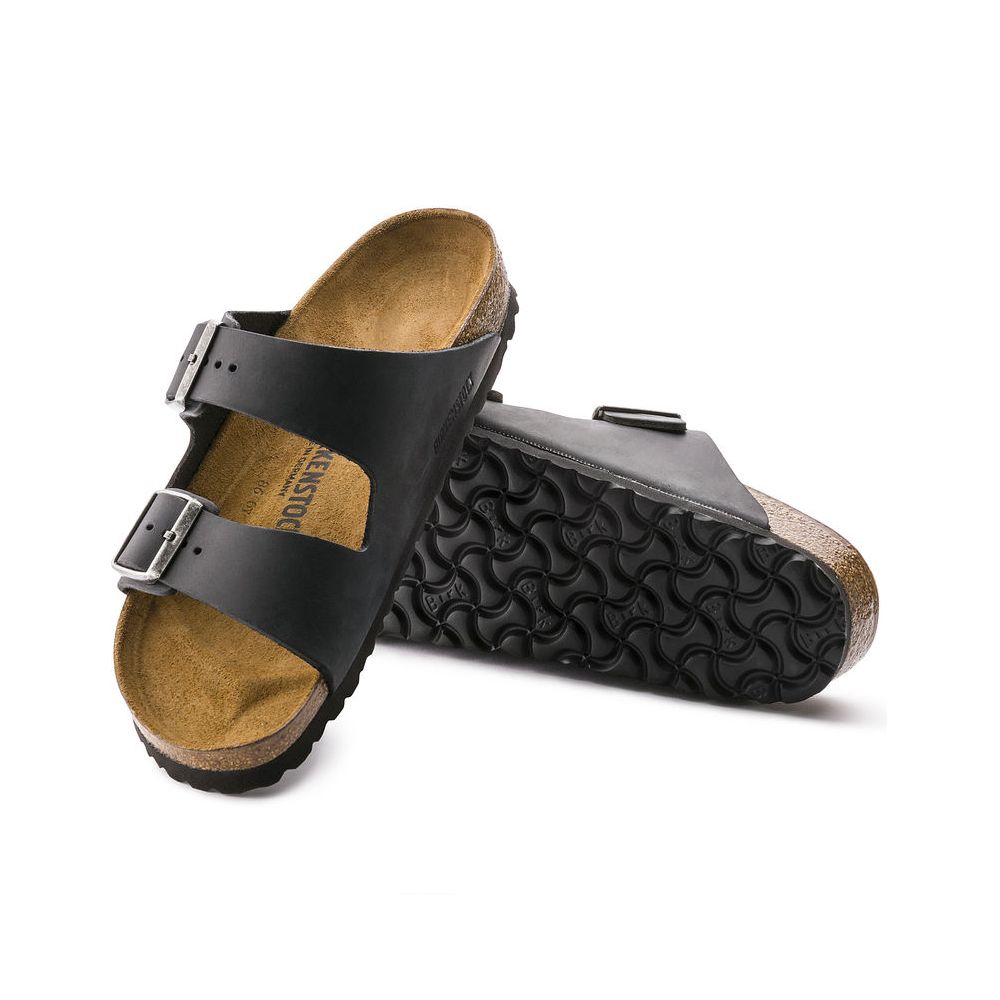 Birkenstock Birkenstock Arizona en Cuir Huilé (Unisexe - Régulier) - Black