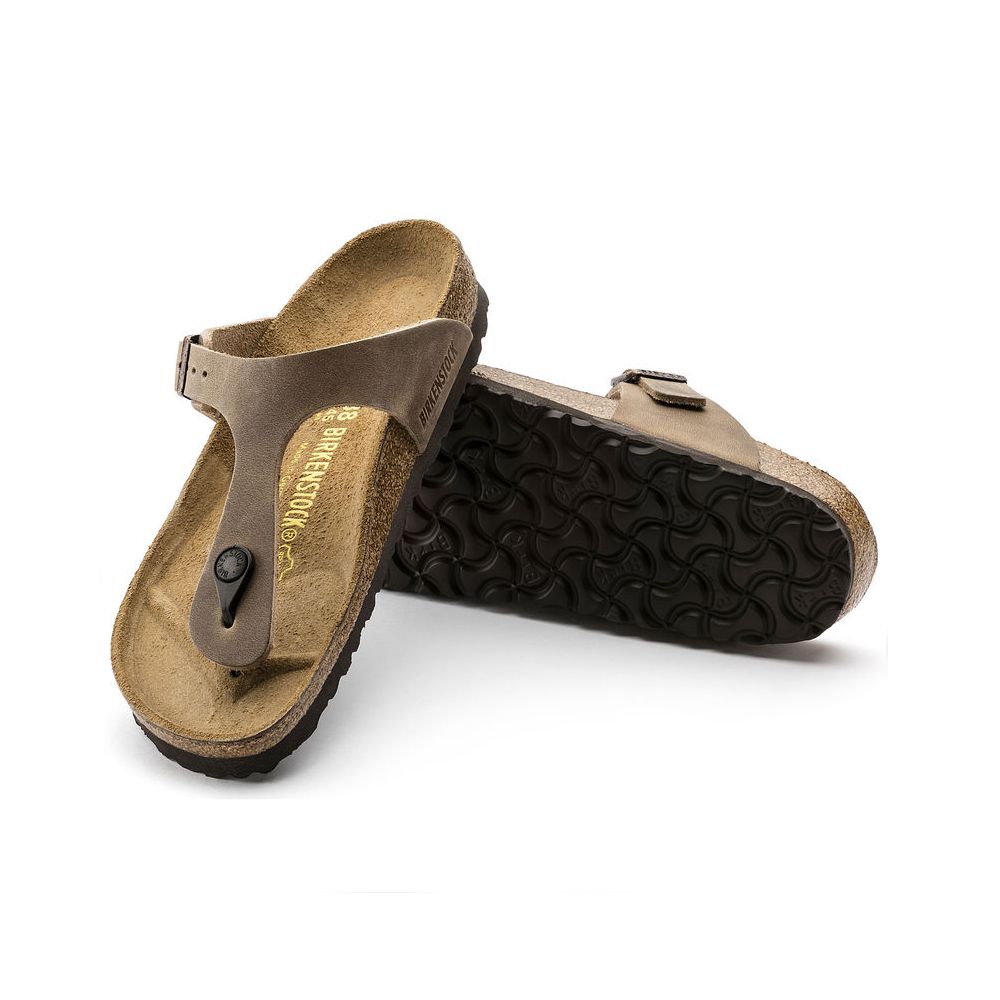 Birkenstock Birkenstock Gizeh en Cuir Huilé (Femmes - Régulier) - Tobacco Brown