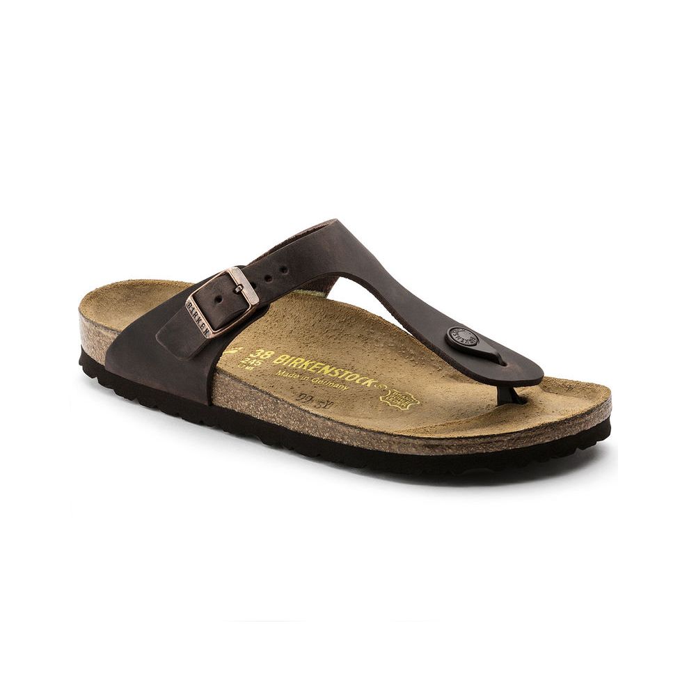 Birkenstock Birkenstock Gizeh en Cuir Huilé (Femmes - Régulier) - Habana