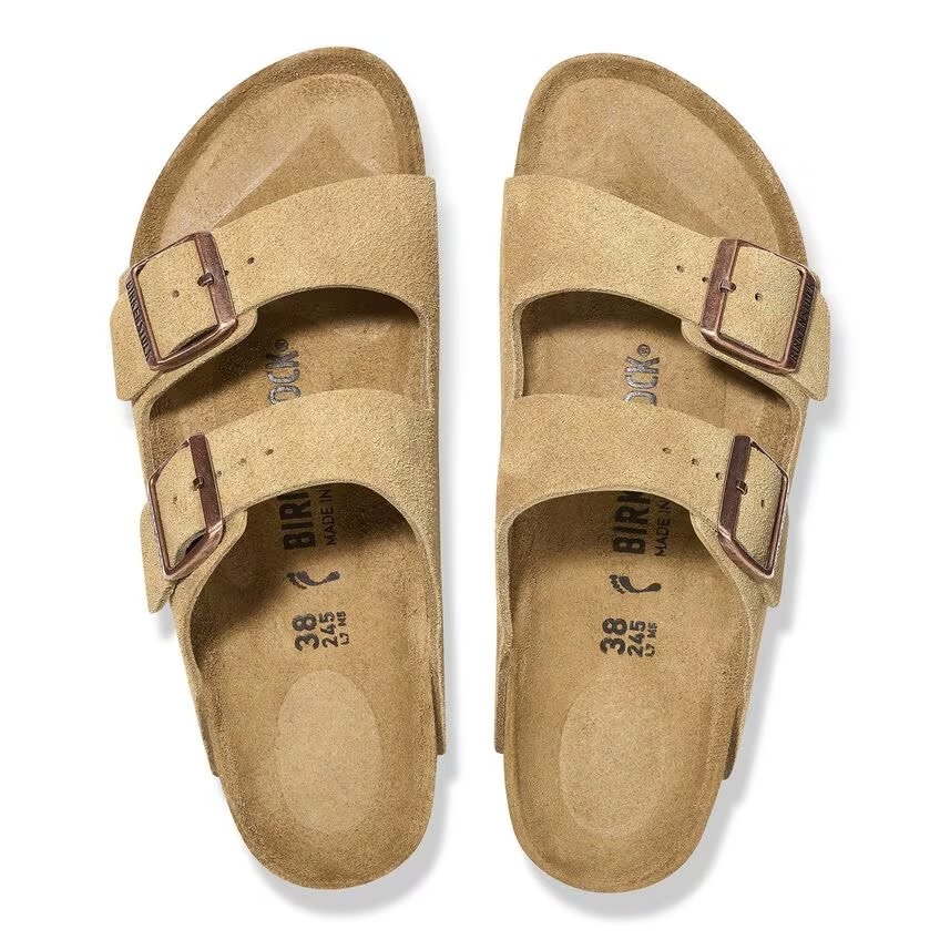 Birkenstock Birkenstock Arizona - Suede Leather  (Women - Regular) - Latte Cream