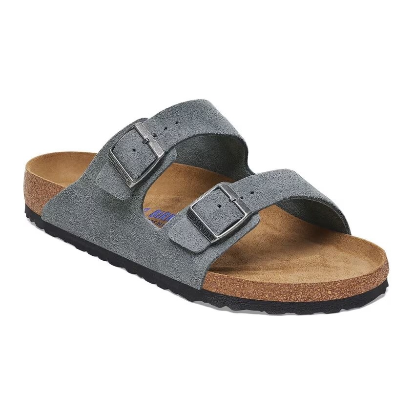 Birkenstock Birkenstock Arizona Soft Footbed -  Suede Leather (Men - Regular) - Basalt Gray