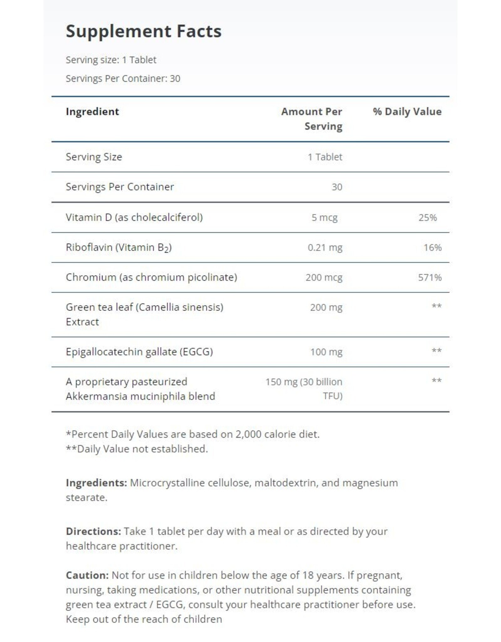 Pasteurized Akkermansia-Healthy Weight with Glucose Control 30ct