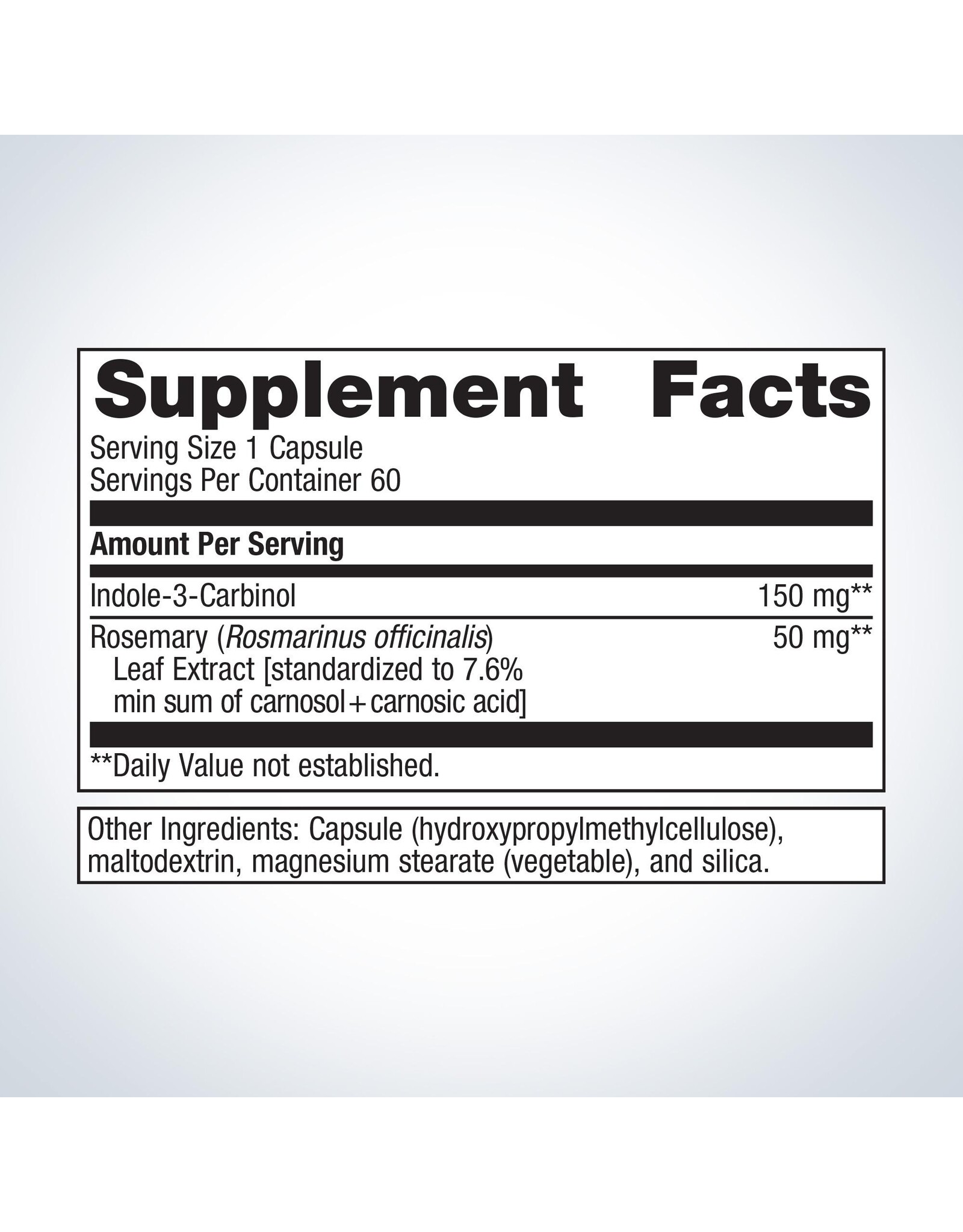 Indole-3-Carbinol 60 ct (Formerly Meta I-3-C)
