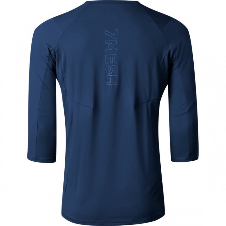 7 Mesh, Men's Optic Shirt 3/4, Cadet Blue (Small) - The Bicycle Tailor