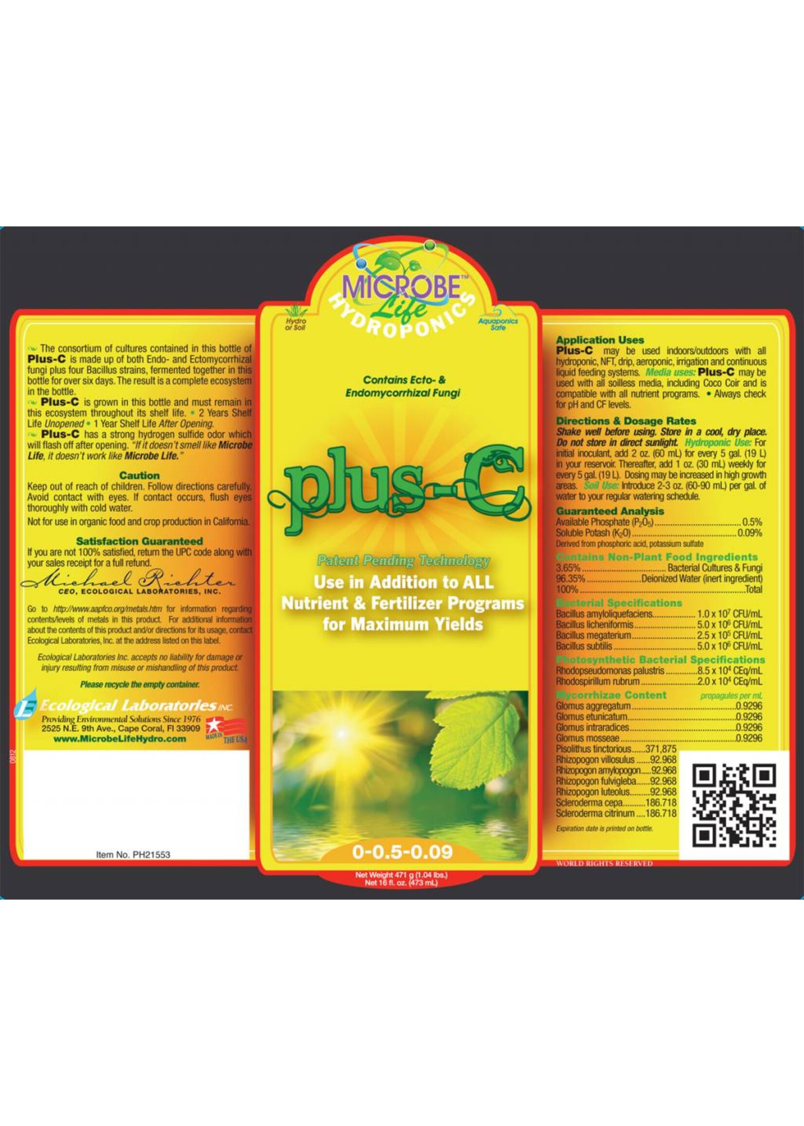 Microbe Life Hydroponics Microbe Life Plus-C