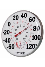 Hydrofarm Taylor Indoor/Outdoor 21" Thermometer Hygrometer Gauge