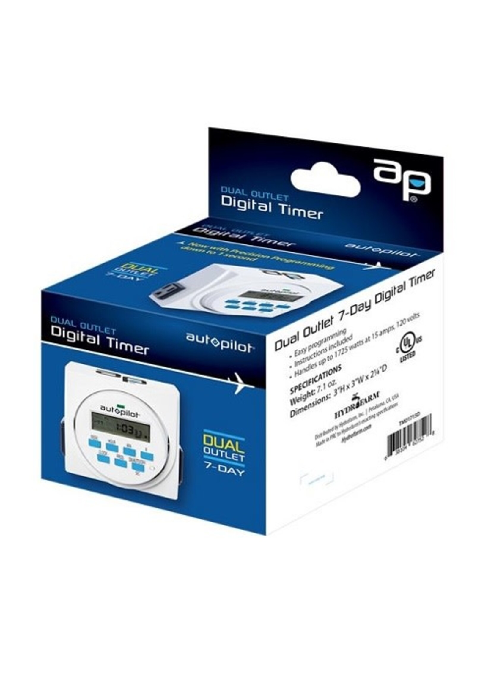 Autopilot Autopilot Dual Outlet 7-Day Digital ProgramTimer