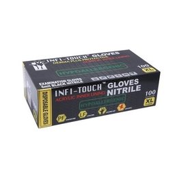 Infitec Gloves Infi-Touch Black Nitrile Gloves