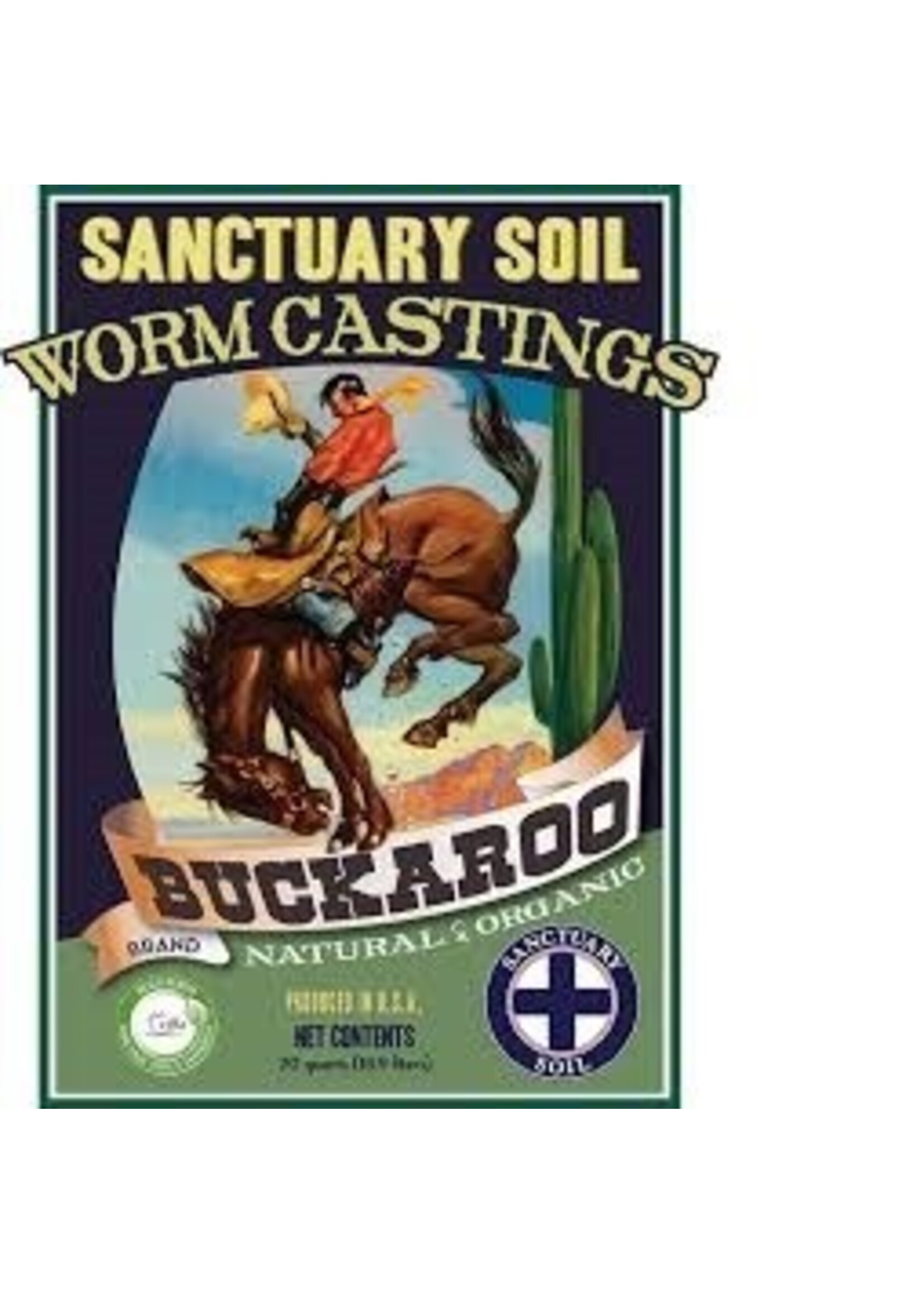Sanctuary Soil Buckaroo Worm Castings 20 Quart Bag