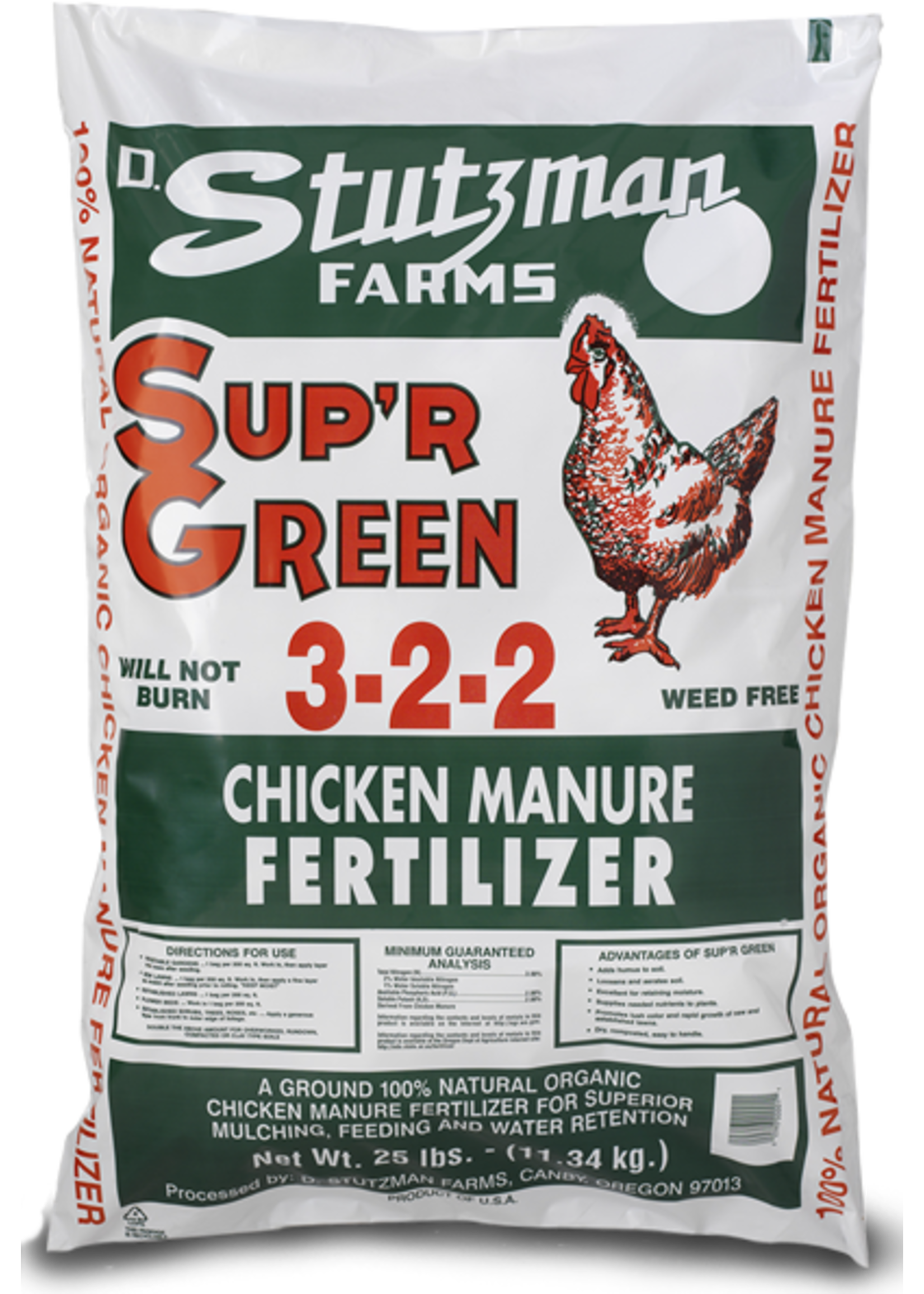 Stutzman Stutzmans Sup'r Green Chicken Manure 3-2-2 25LB