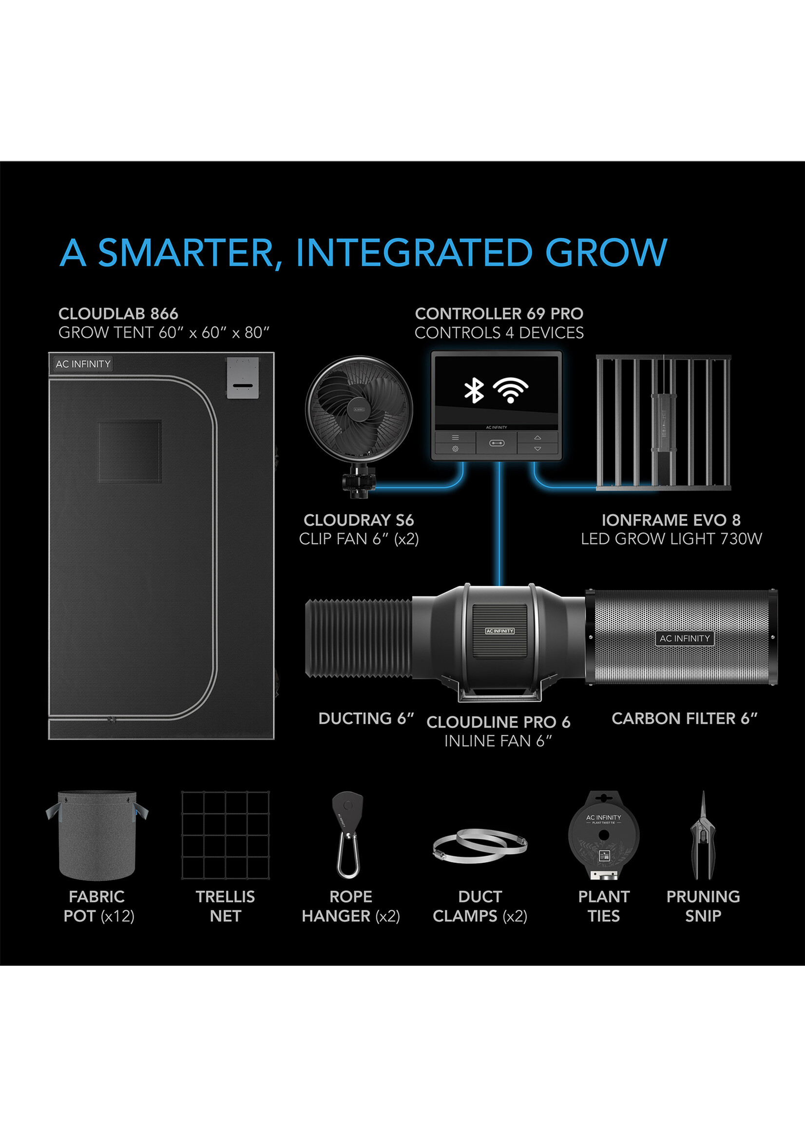 AC Infinity AC Infinity Grow Tent System 5x5 PRO Kit WIFI