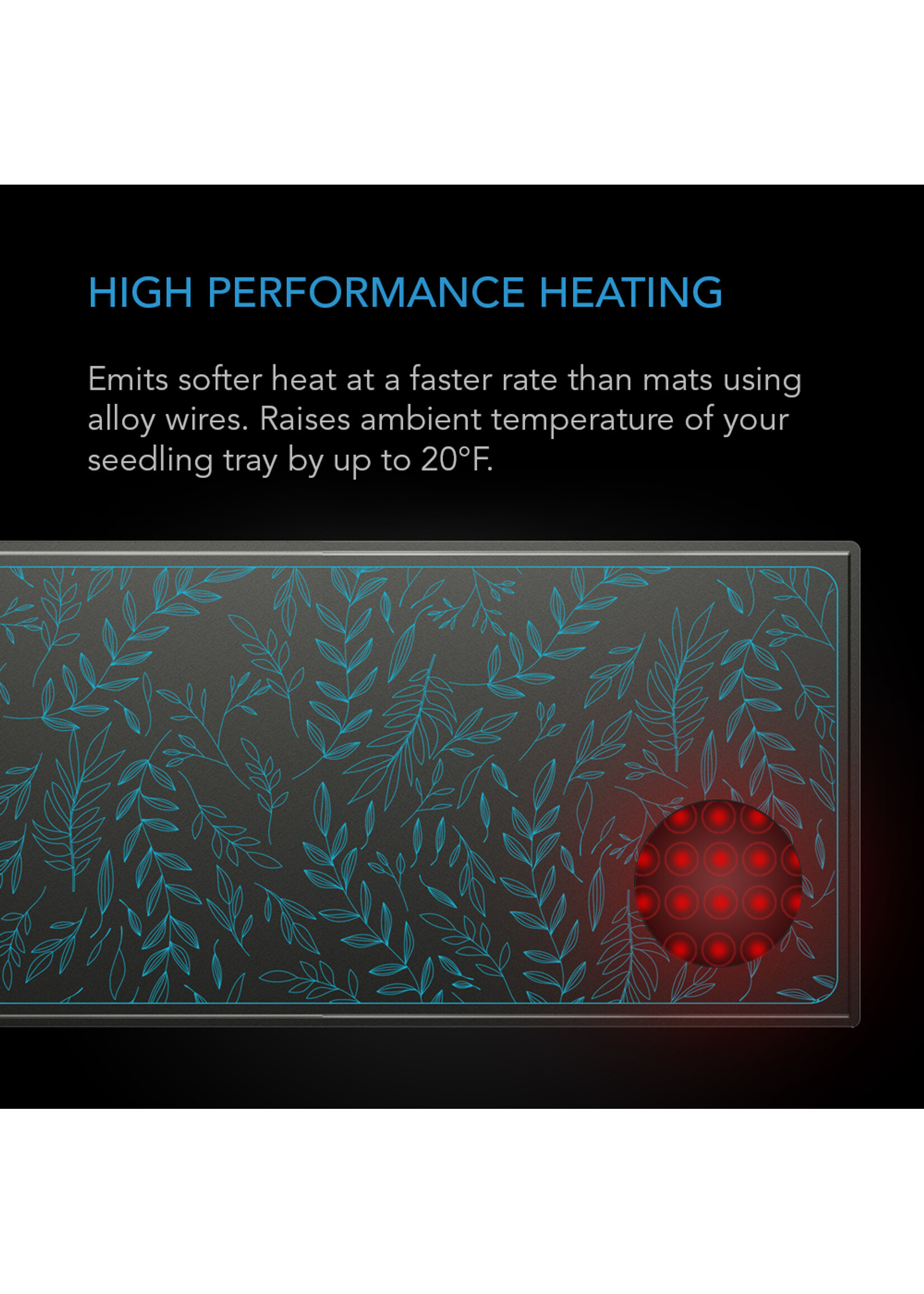 AC Infinity SUNCORE A1, Seedling Heat Mat, IP-67 Waterproof, 3 Inch x 20 Inch