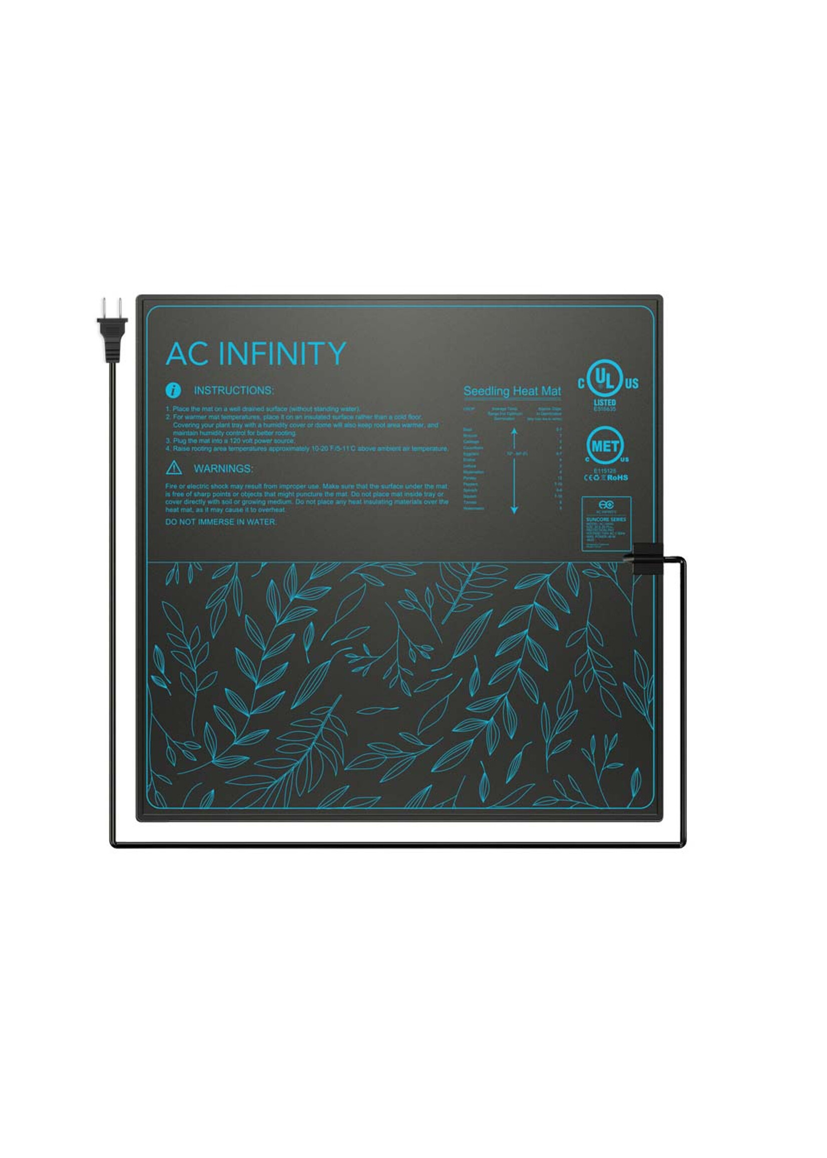 SUNCORE A5, Seedling Heat Mat, IP-67 Waterproof, 20 Inch x 20.75 Inch