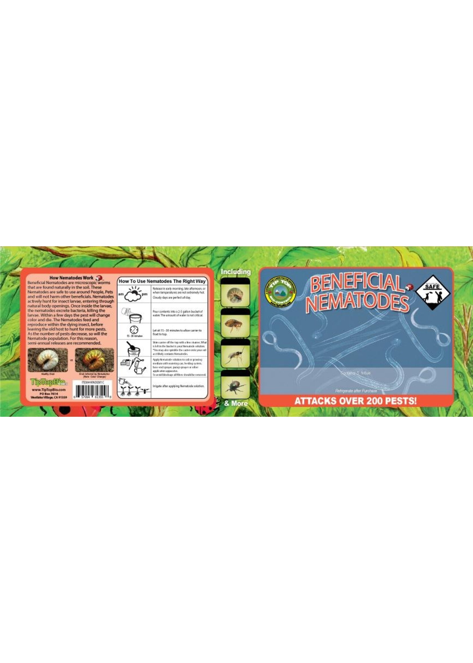 Tip Top Bio-Control Beneficial Nematodes SF Steinernema Feltiae 10 Million with Vermiculite