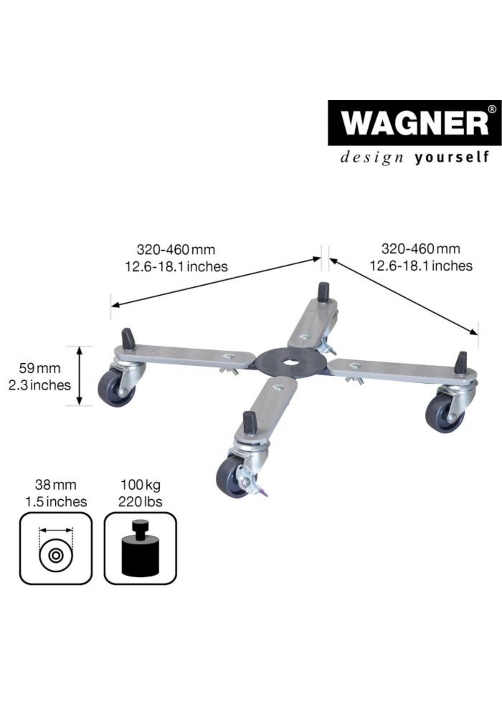 Wagner Wagner WPC 12.5"-18.1" Large Adjustable Plant Caddy Dolly