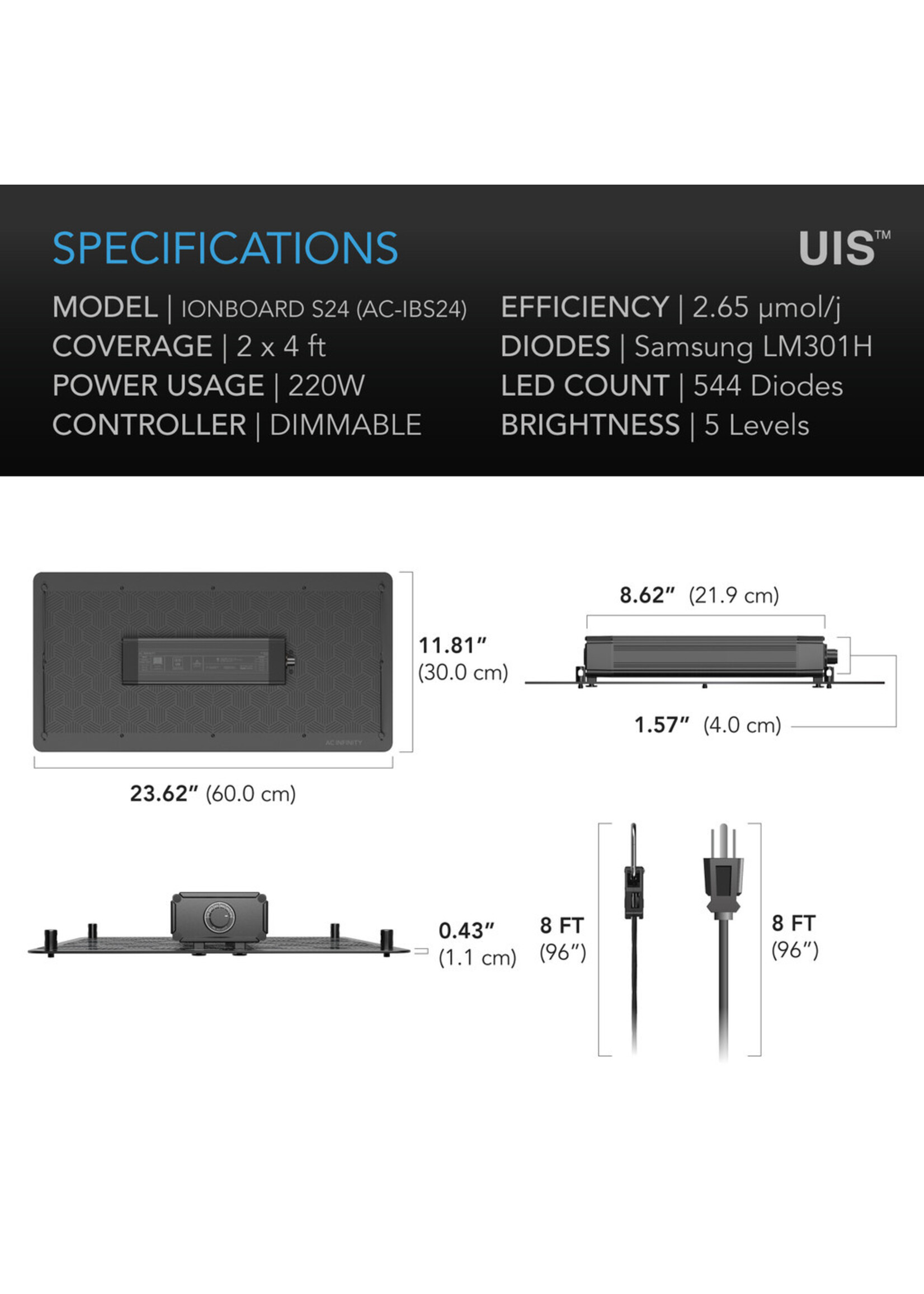 AC INFINITY IONBOARD LED GROW LIGHT SERIES