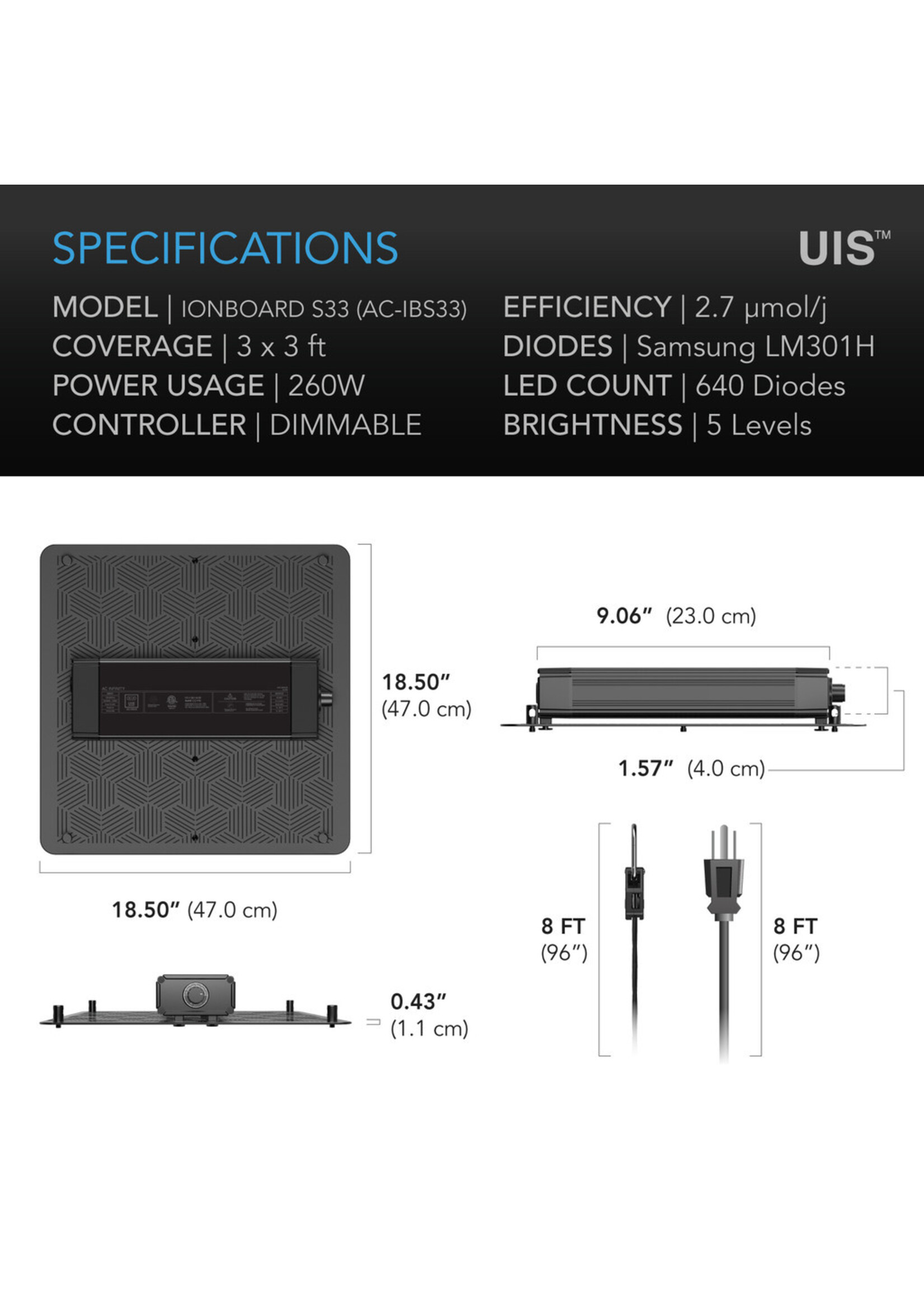 AC INFINITY IONBOARD LED GROW LIGHT SERIES