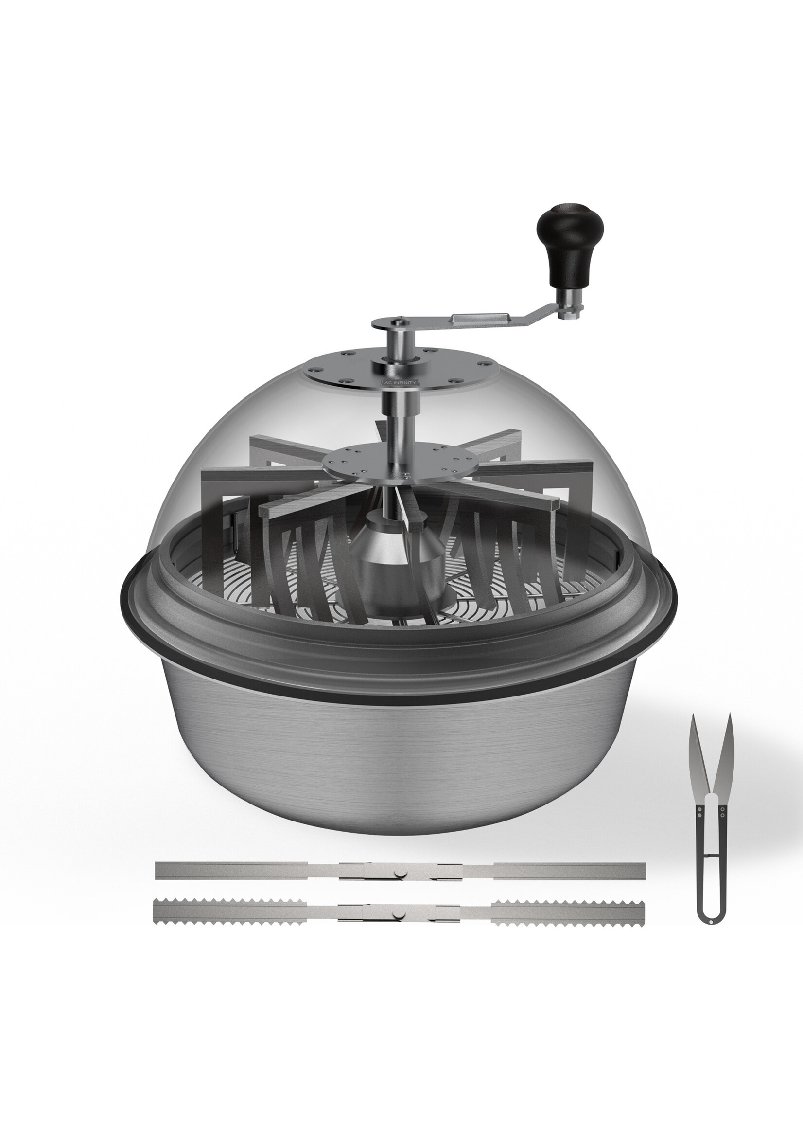 AC Infinity Bud Bowl Trimmer, Twist Spin Cut with Clear Visibility Dome, 16-Inch