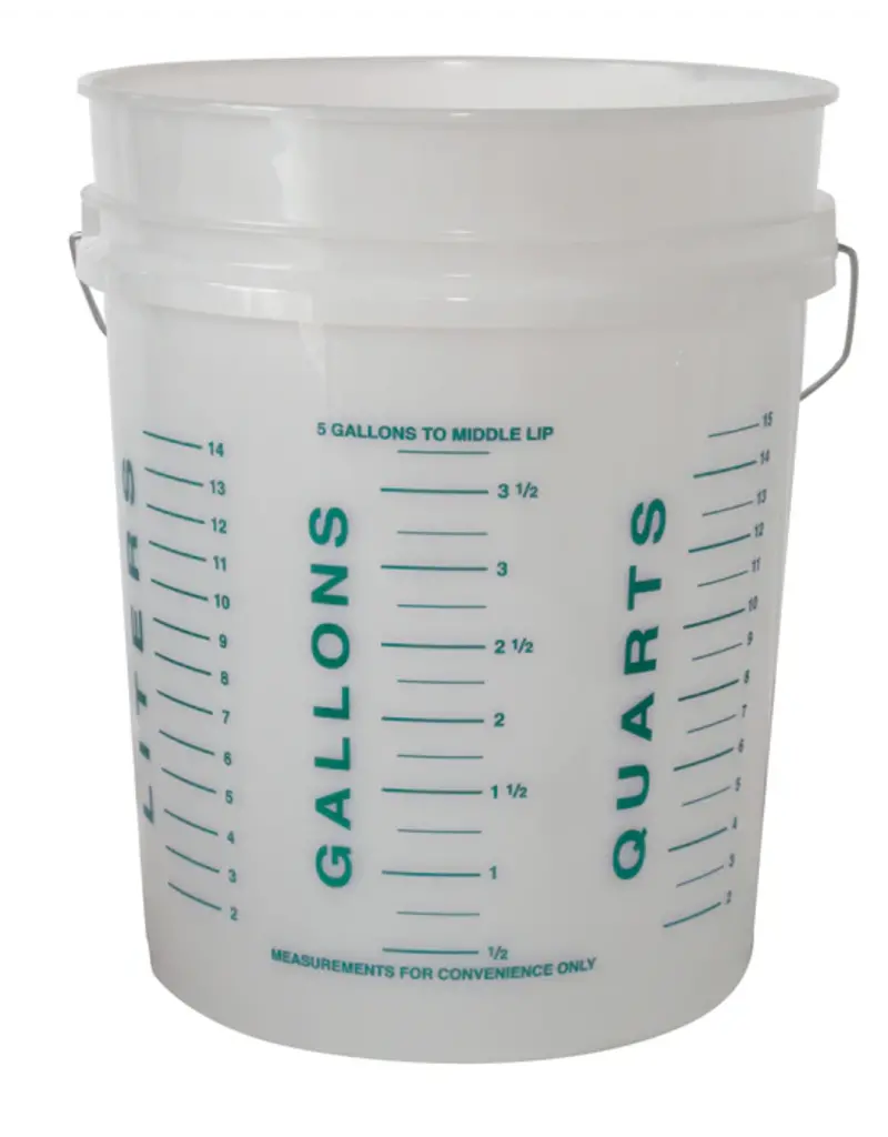 Calibrated Gold Series Measuring Bucket 5 Gallon RASA Garden Supply