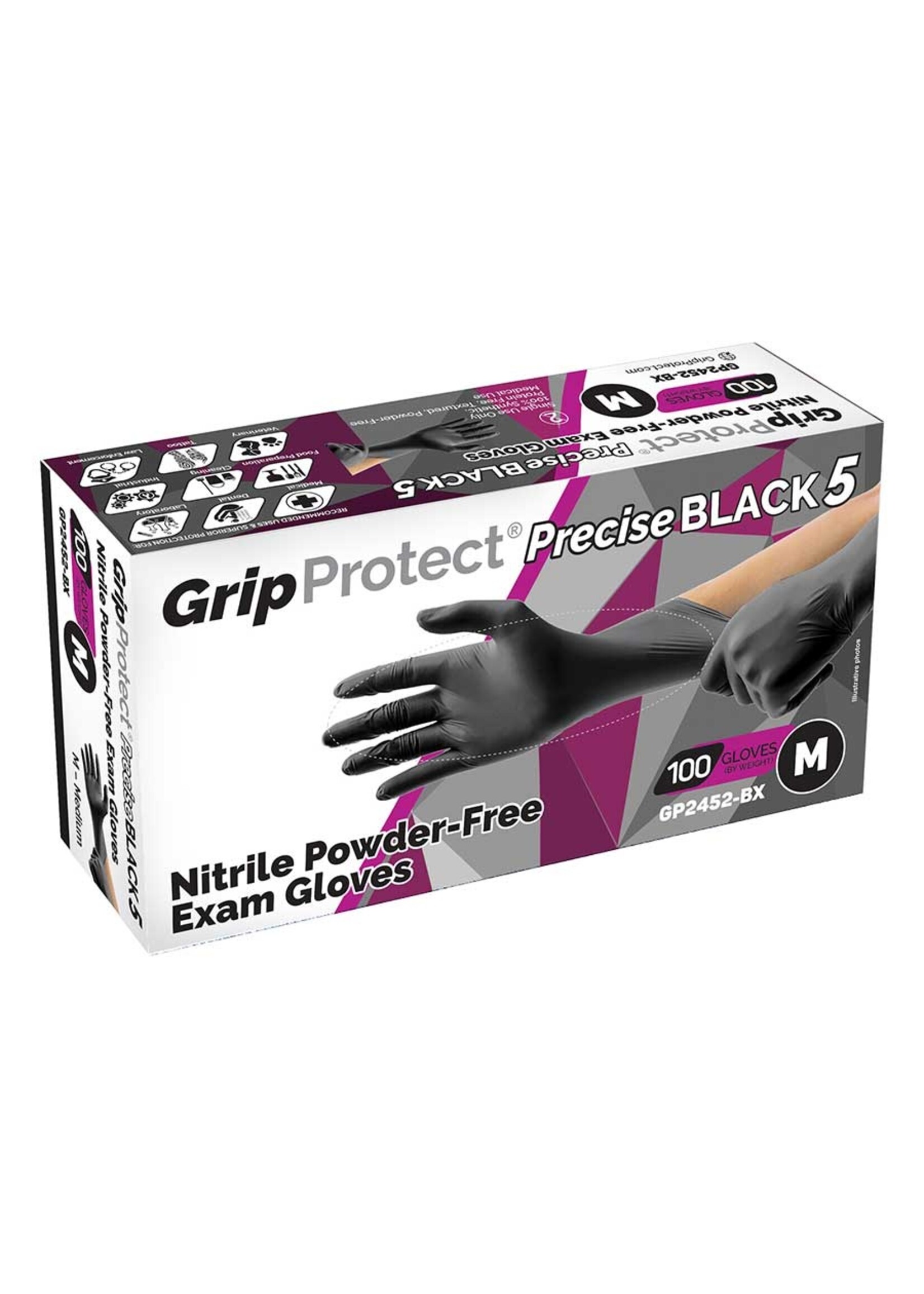 GripProtect Nitrile Gloves Grip Protect Black 5 MIL