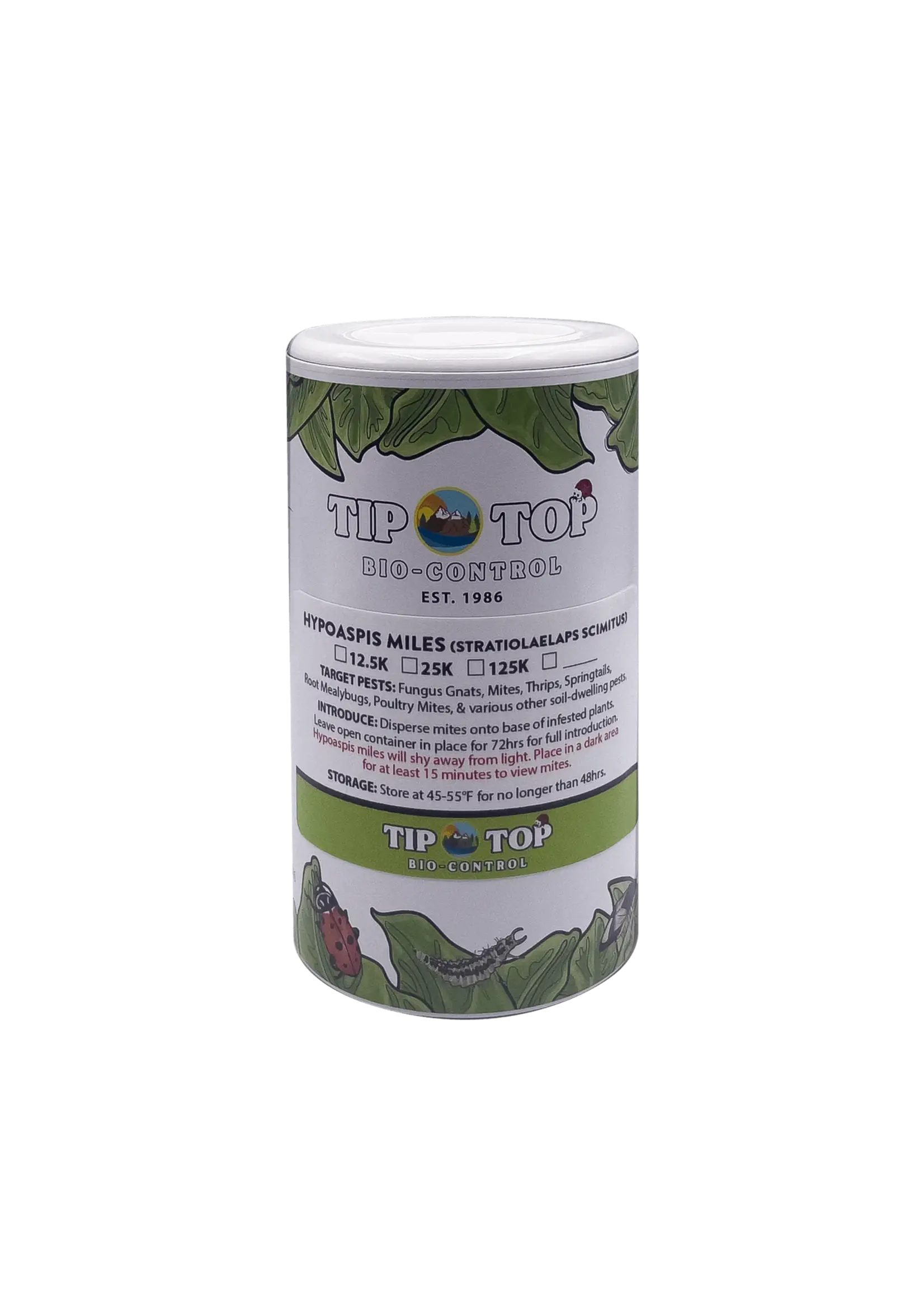 Tip Top Bio-Control Hypoaspis miles (Stratiolaelaps scimitus) - Soil-Dwelling Predatory Mite