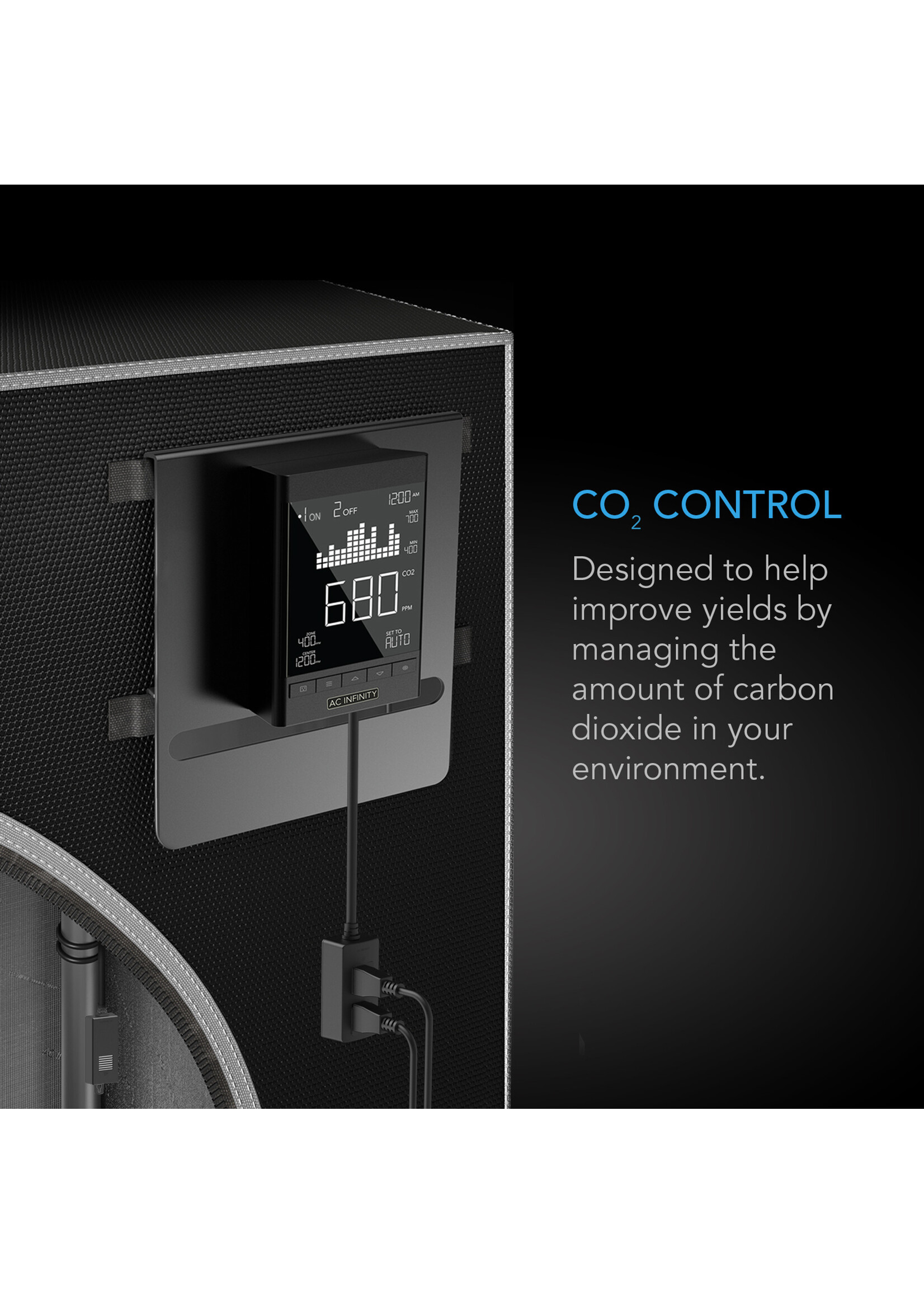 AC Infinity AC Infinity Smart Outlet CO2 Monitor Controller for CO2 Regulators and Inline Fans