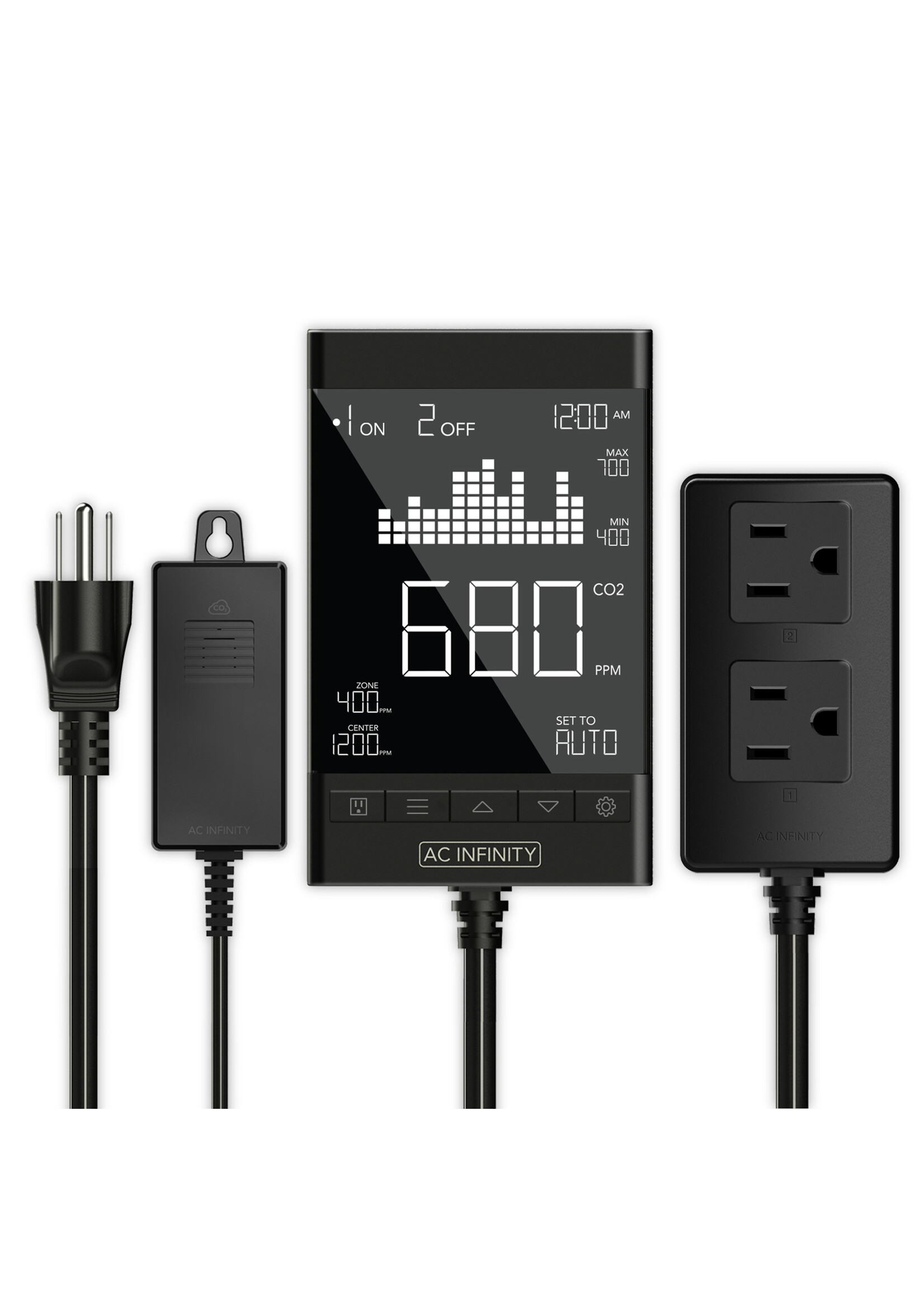 AC Infinity AC Infinity Smart Outlet CO2 Monitor Controller for CO2 Regulators and Inline Fans