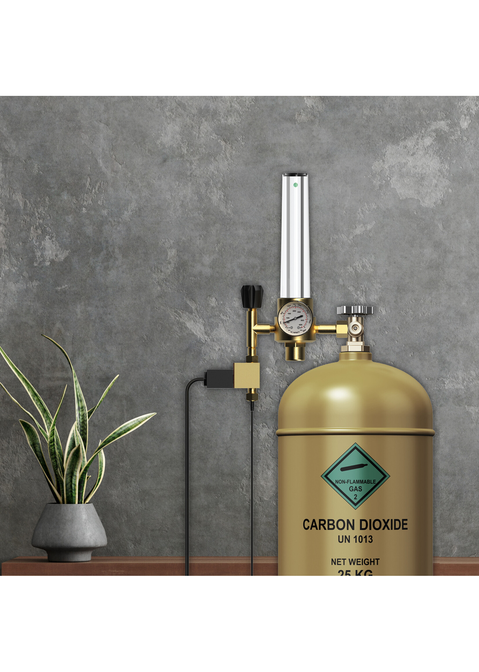 AC Infinity AC Infinity CO2 Regulator Carbon Dioxide Monitor with Solenoid Valve and Gas Flow Meter