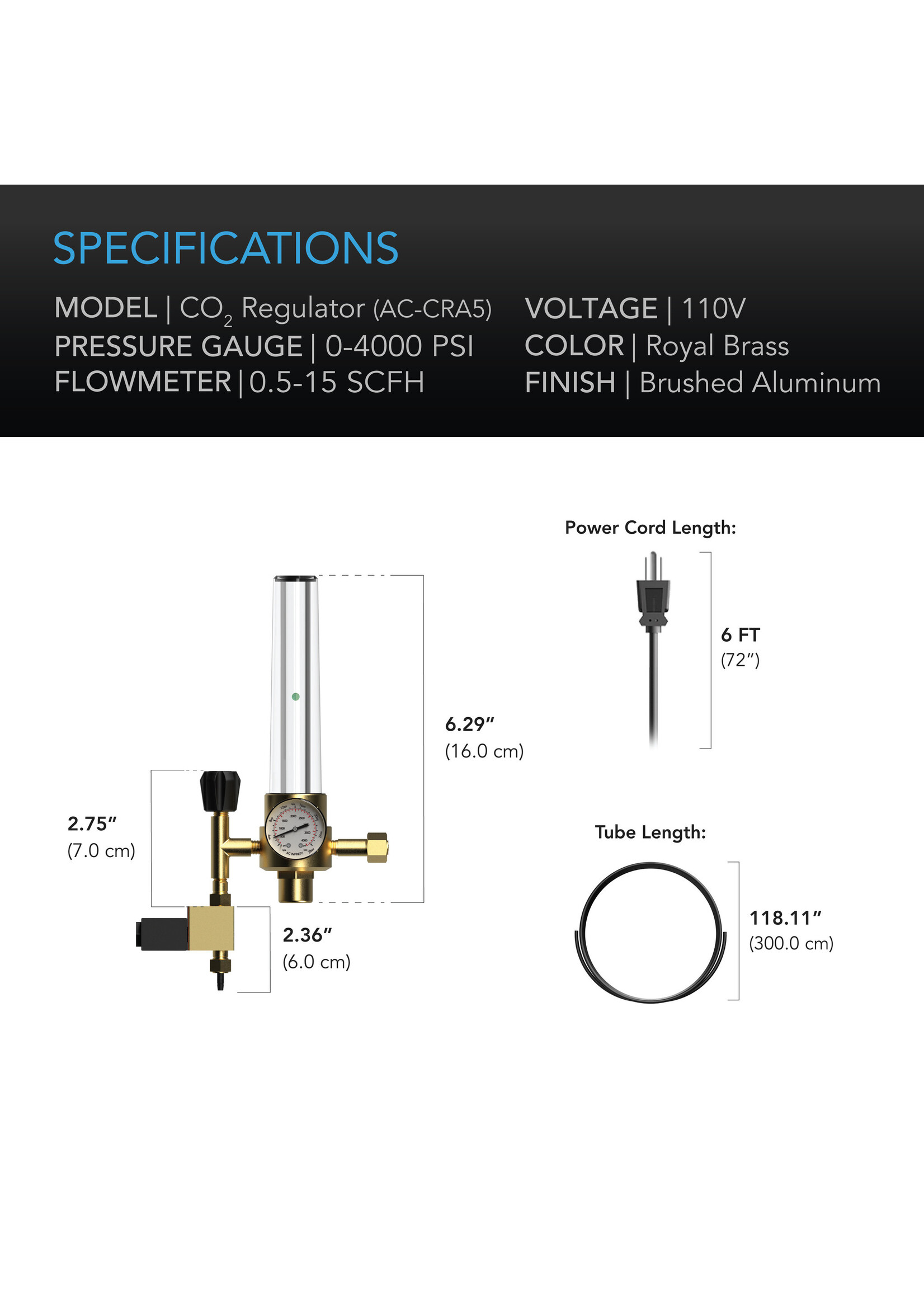 AC Infinity AC Infinity CO2 Regulator Carbon Dioxide Monitor with Solenoid Valve and Gas Flow Meter
