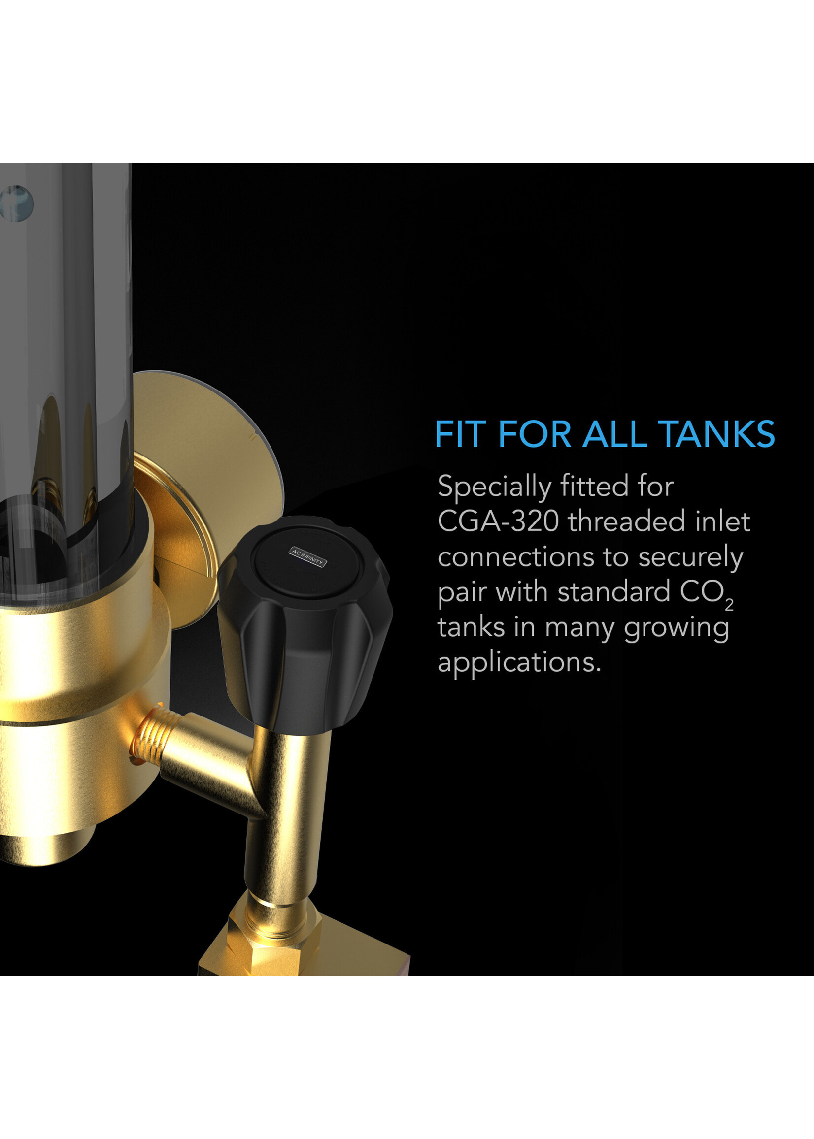 AC Infinity AC Infinity CO2 Regulator Carbon Dioxide Monitor with Solenoid Valve and Gas Flow Meter